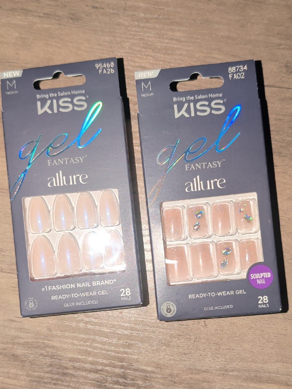 KISS Gel Fantasy Allure Ready-to-Wear Gel Nails - Nude Pink Set (28 nails x2)